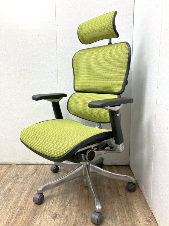 【中古品】エルゴヒューマン エルゴヒューマンプロ 可動肘付エルゴヒューマンプロチェア グリーン 45,600円