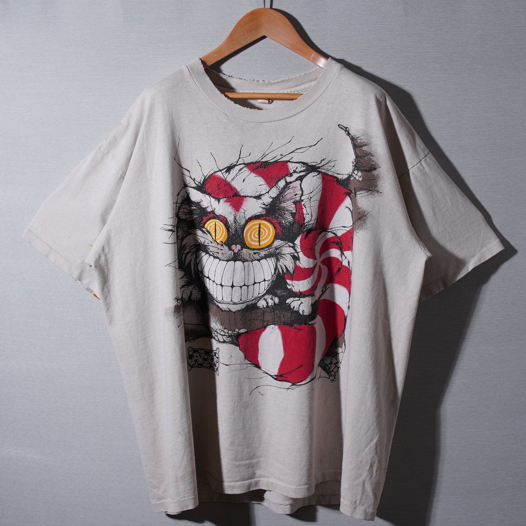 90s USA製 チェシャ猫 Tシャツ XL Alice in Wonderland アリスイン 