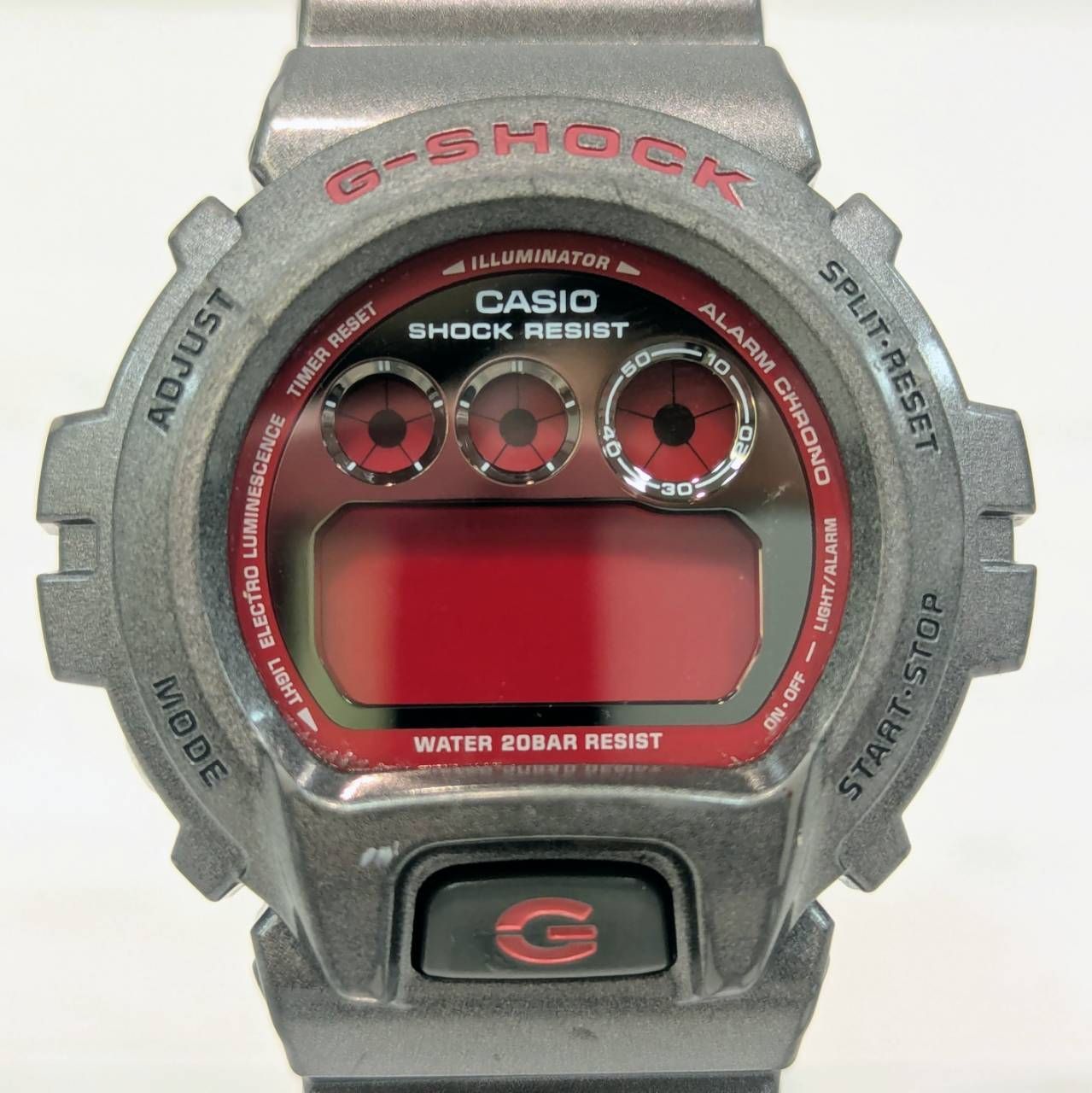 【塩】CASIO G-SHOCK カシオ Gショック DW-6000系 ガンメタ×レッド液晶 DW-6900SB【23966MO】E30