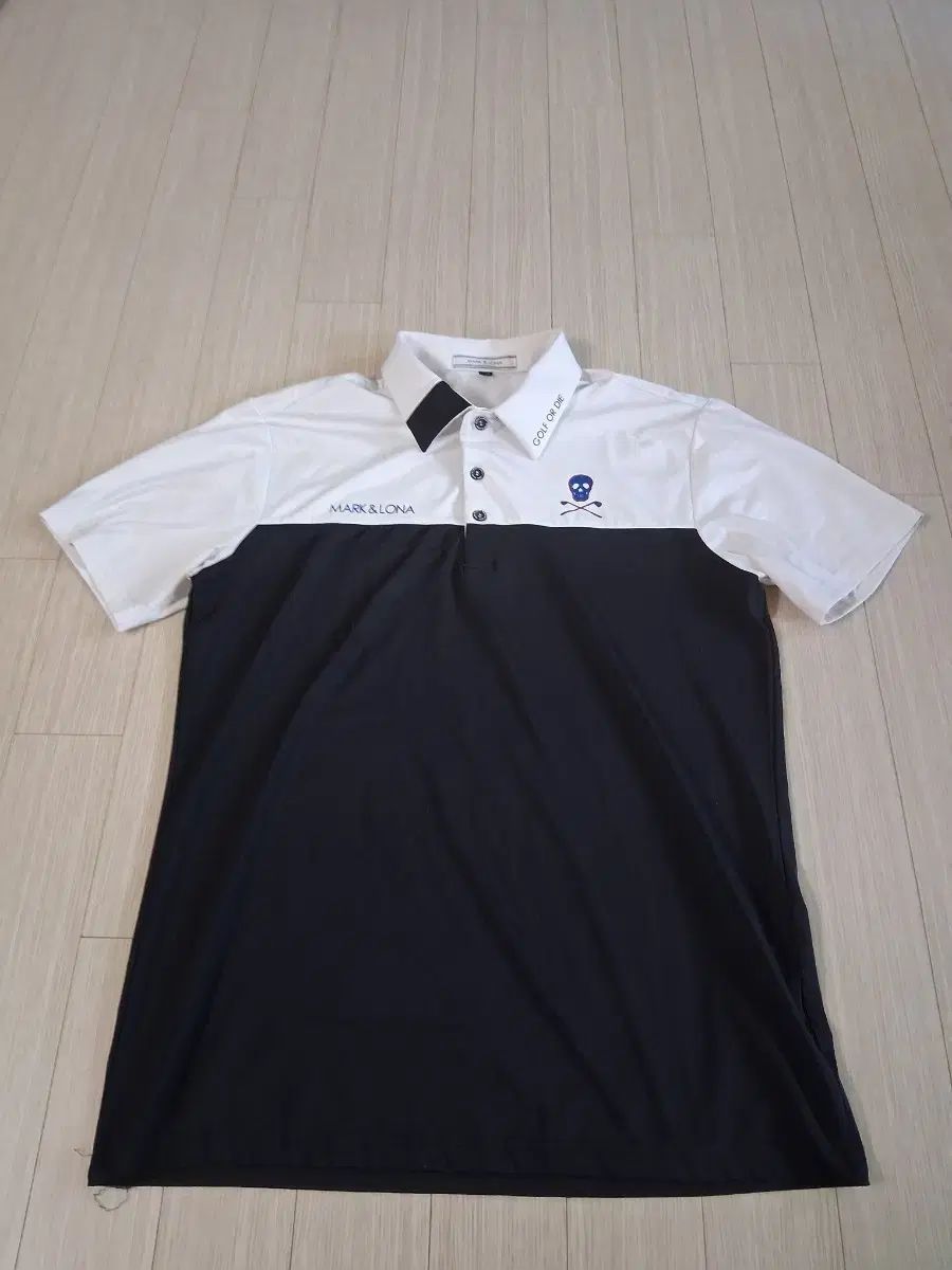 MARK & LONA マークアンドロナ ゴルフウェア 半袖 カラーTシャツ シャツ ネイビー 白