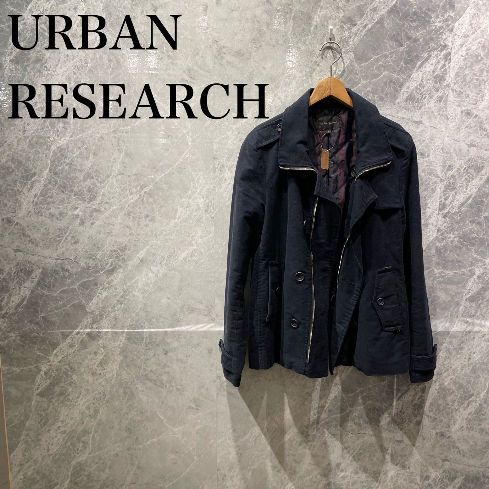 URBANRESEARCH メンズ M ネイビー Pコート ショート丈 ブルゾン