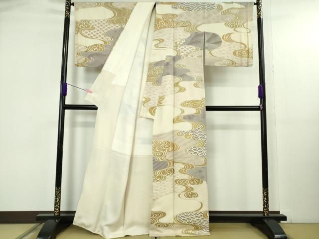 5522難あり格安　汕頭刺繍の上品な訪問着 平和屋本店○極上 中国三大刺繍 スワトウ刺繍 汕頭刺繍 訪問着 流水文