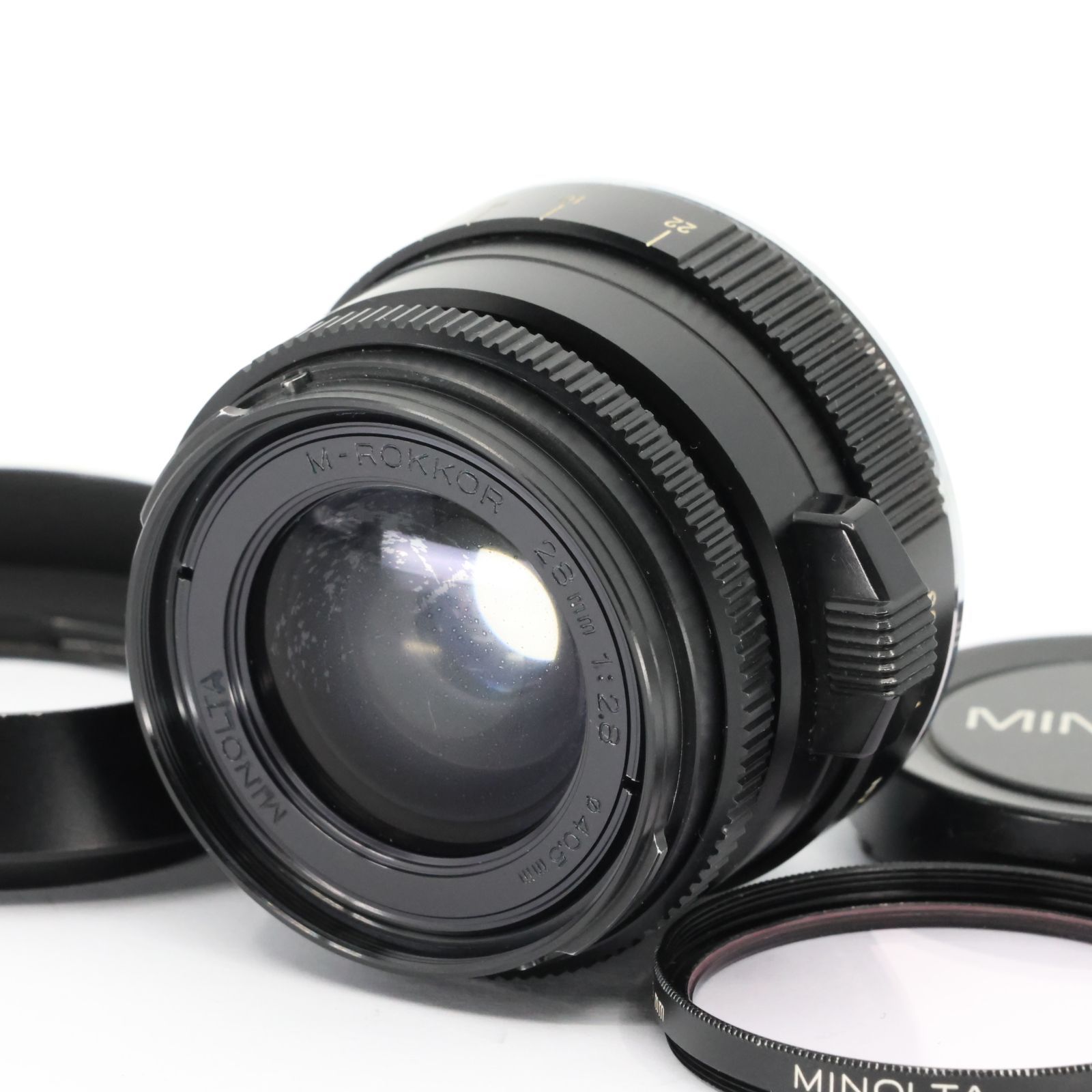 Minolta M-ROKKOR 28mm F2.8 Mマウント ミノルタ 単焦点レンズ 外観美品 光学難あり 完動 動作保証付｜A008