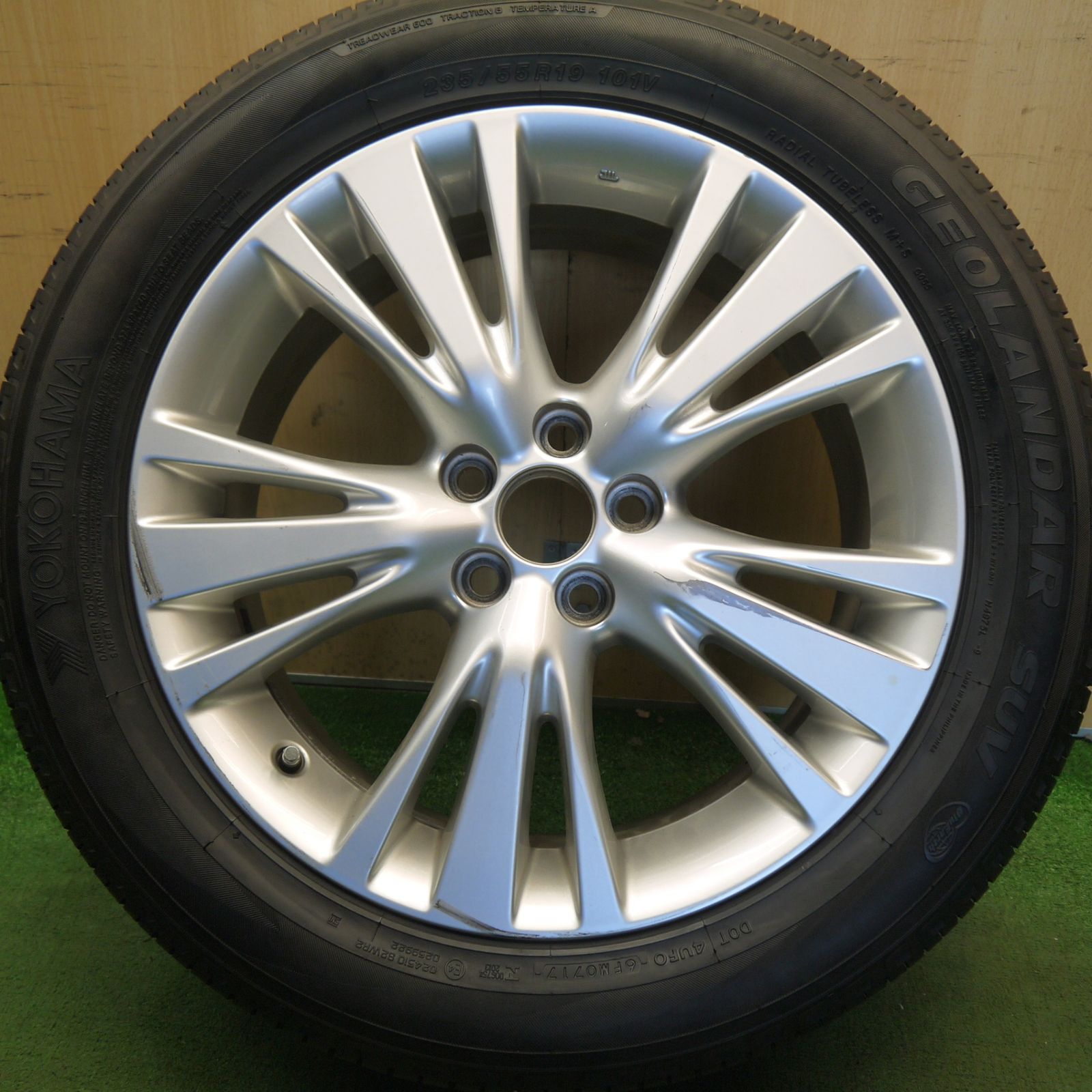 バリ溝！9.5分！1本★レクサス 10系 RX 純正 235/55R19 ヨコハマ ジオランダー SUV 19インチ PCD114.3/5H★6052207Hノ