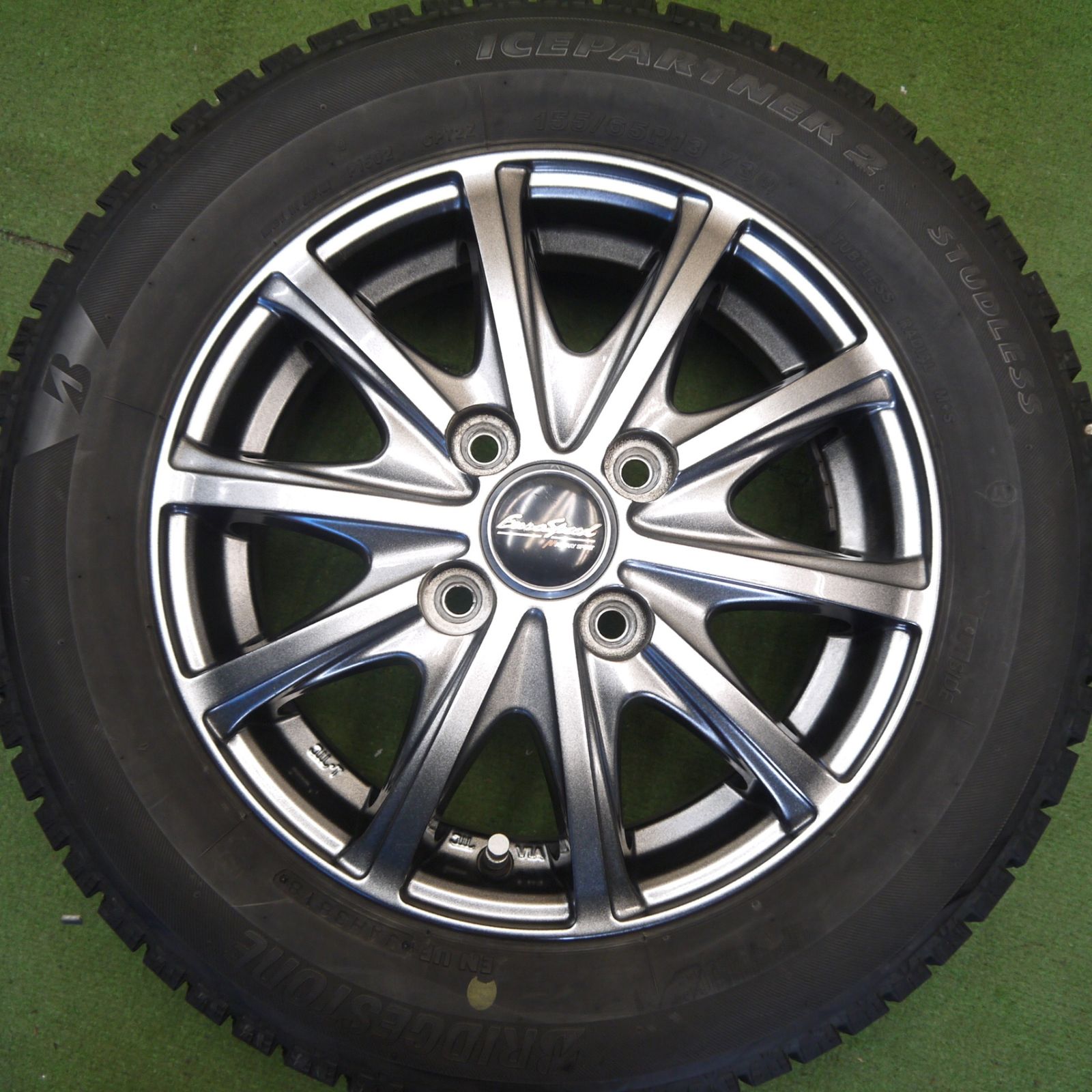 15インチ ブリヂストン　スタッドレス + Manaray Sportホイール キレイ☆スタッドレス 155/65R13 ブリヂストン アイスパートナー2