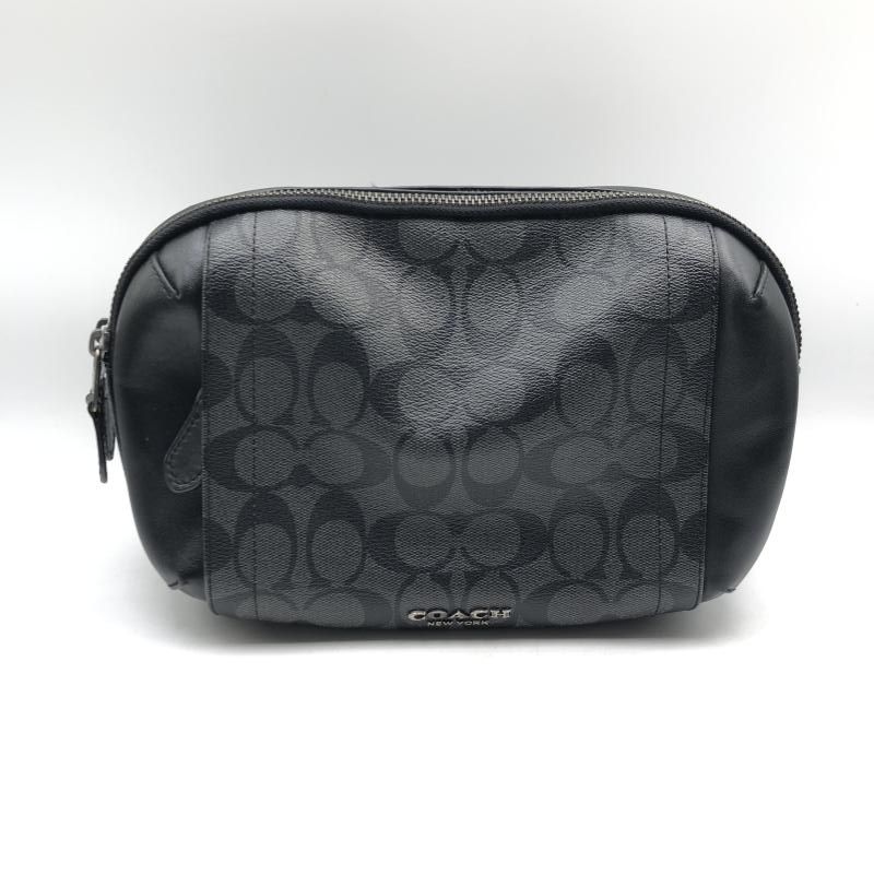 中古】COACH グラハム ショルダーバッグ シグネチャー ブラック F38749