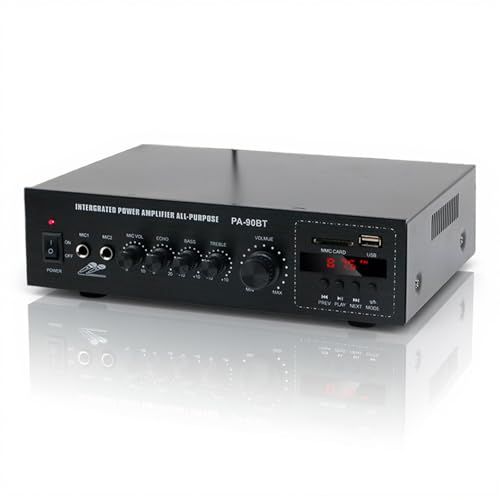 Topsky パワーアンプ オーディオサウンドアンプ マイクUSB カラオケアンプ Bluetooth HIFI デジタル アンプ 最大出力120W オーディオ PA90BT RCサポート 車載 家庭用 USB パーティー用 忘年会 新年会 結婚式 リモコYZ
