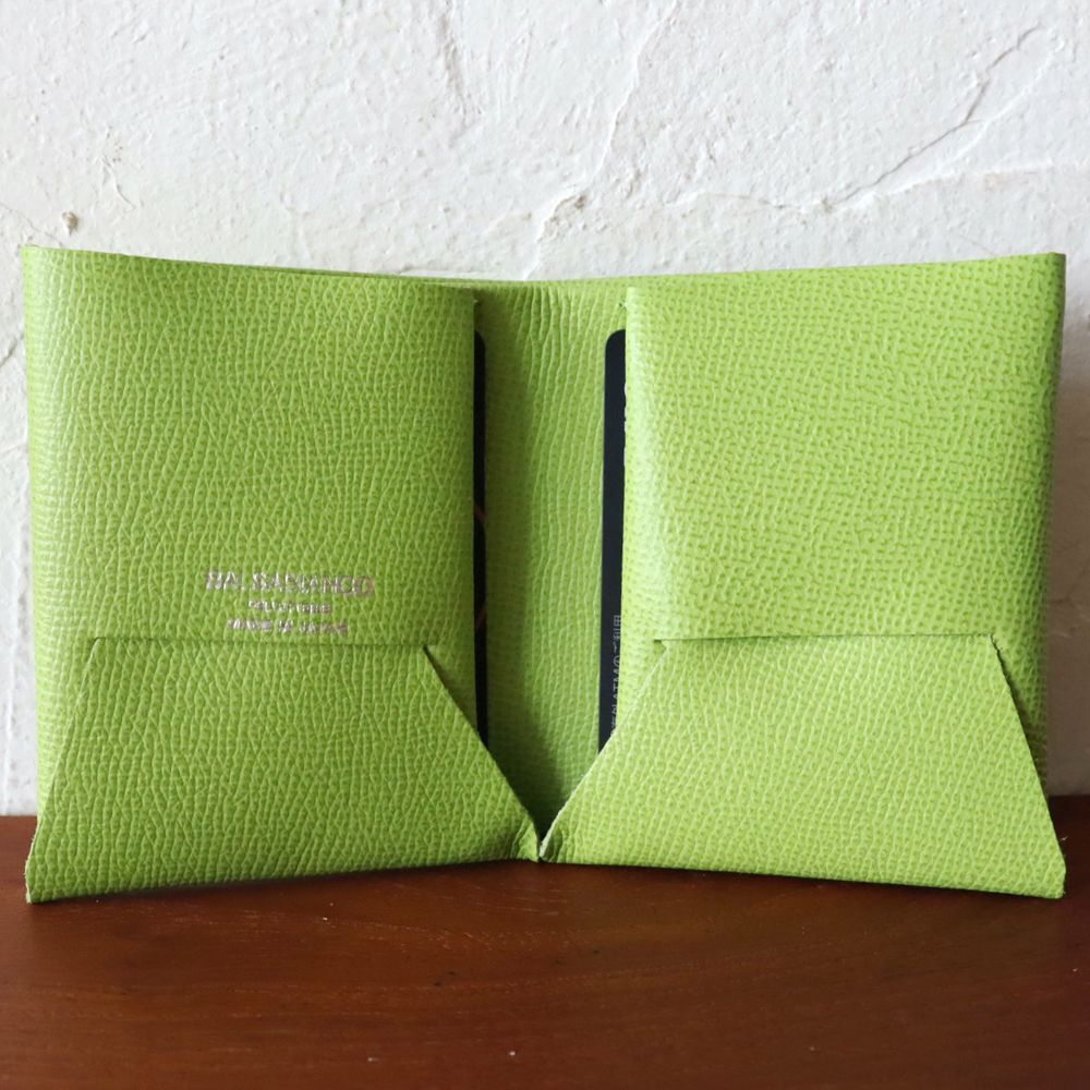 NOBLESSA LimeGreen ミニウォレット ハンドメイド 本革 nwl9161