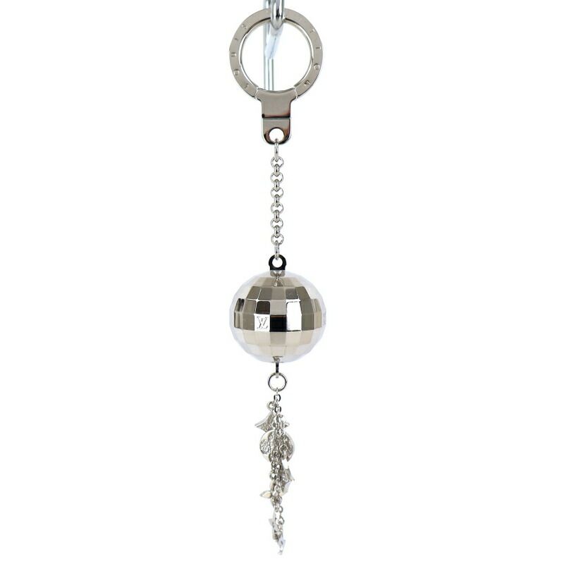 ルイヴィトン ポルトクレグリッター ミラーボール チャーム キーリング キーホルダー シルバー レディース アクトワン【中古】
