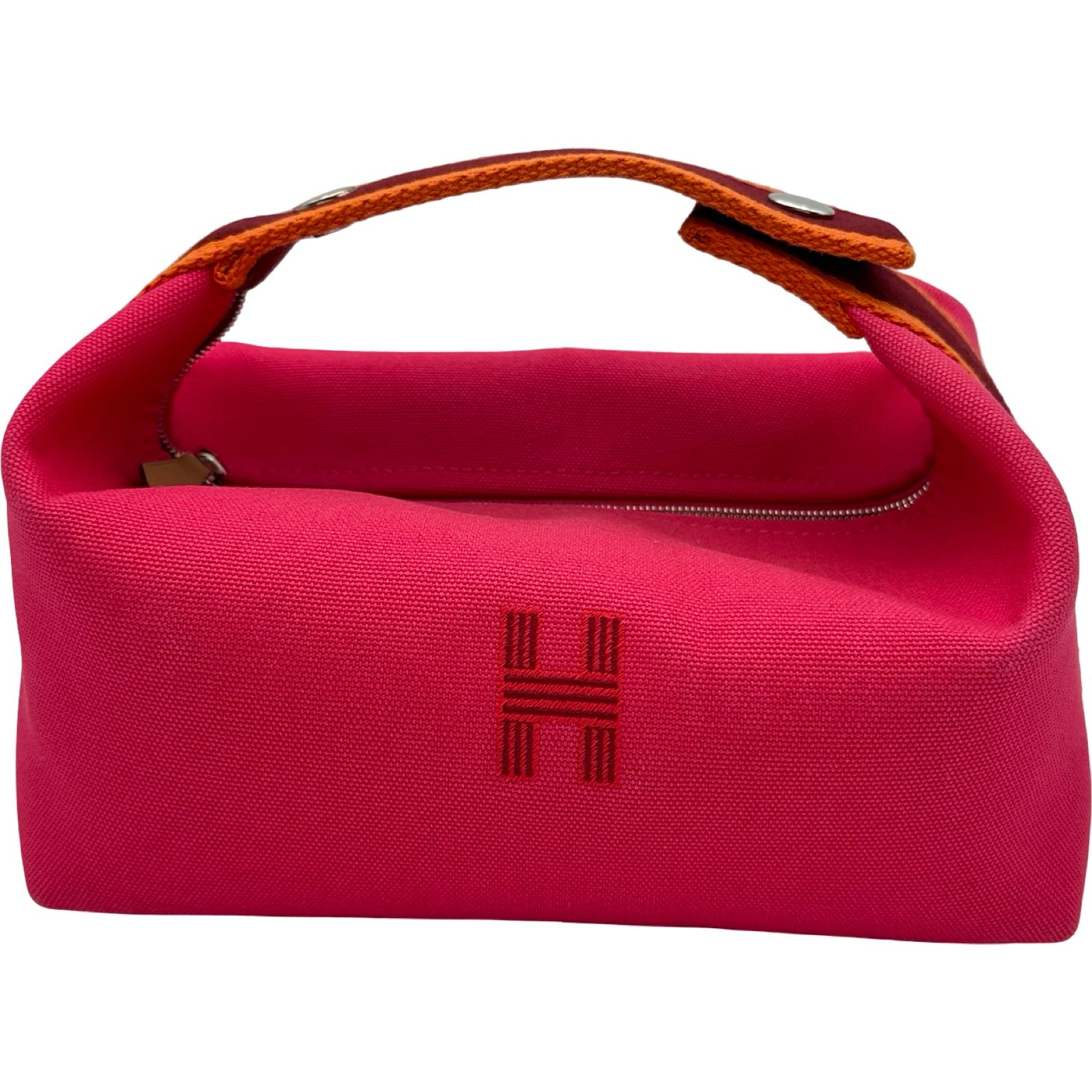 エルメス HERMES ブリッドアブラックPM ピンク シルバー金具 トワル レディース ハンドバッグ