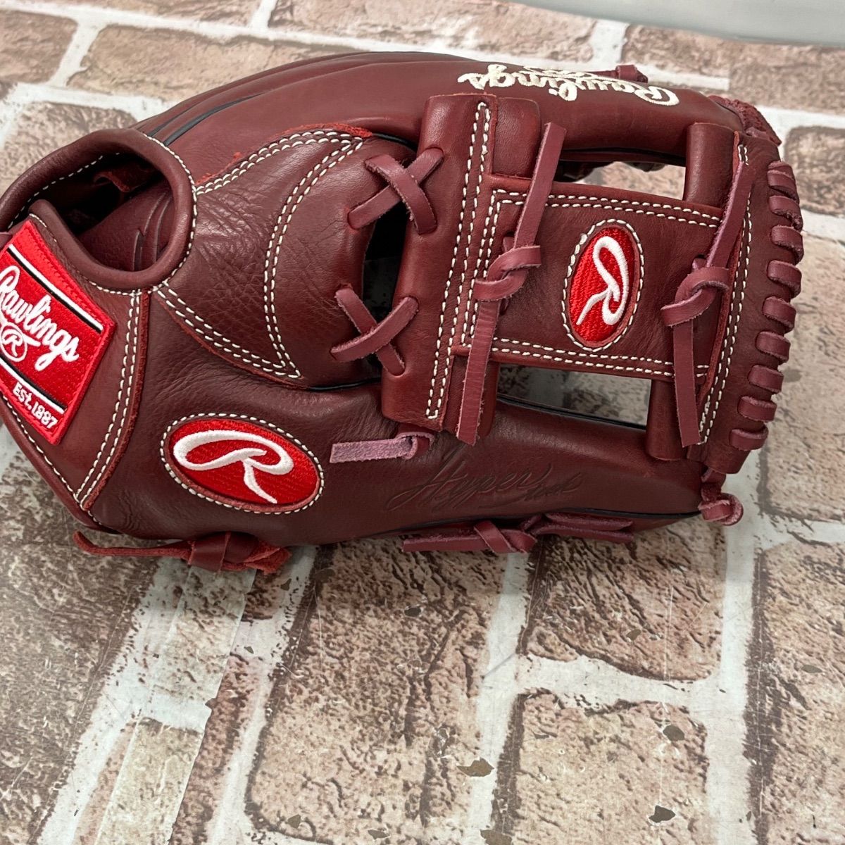 ▽Rawlings ローリングス 軟式用グローブ ワインレッドカラー 11078