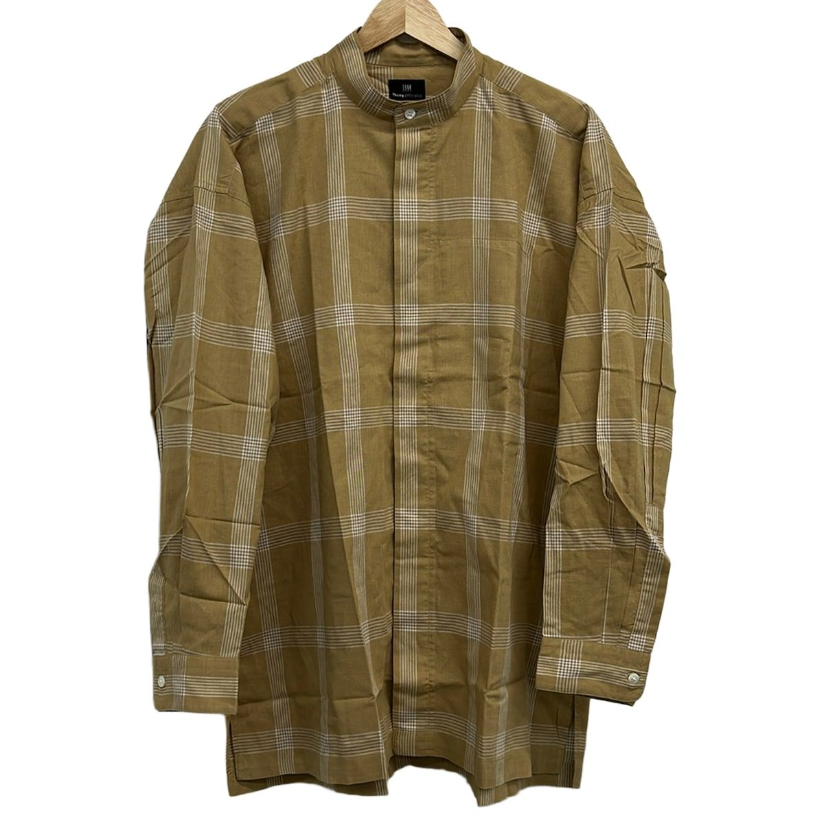 ISSEYMIYAKE(イッセイミヤケ) 長袖シャツ サイズM メンズ美品 - ベージュ×白 チェック柄