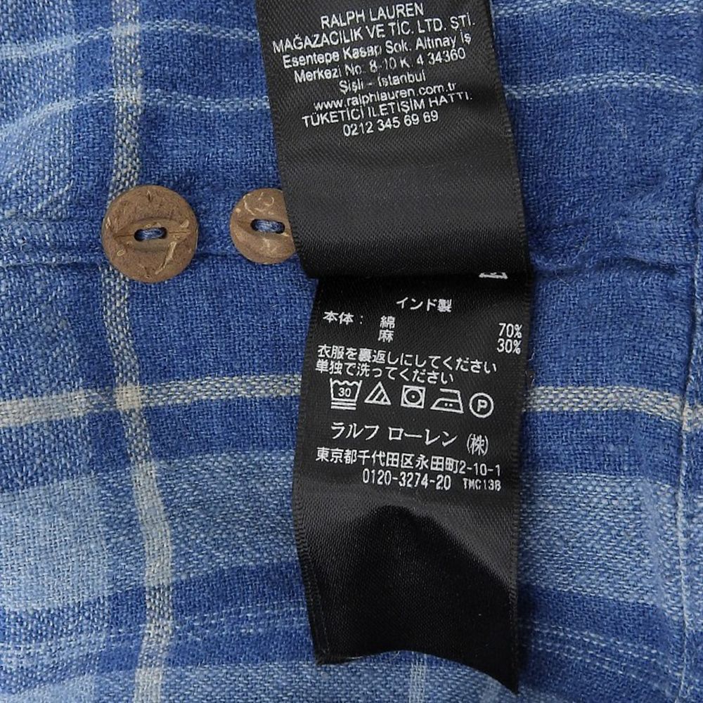 RRL ダブルアールエル コットン×リネン チェック柄 シャツ トップス