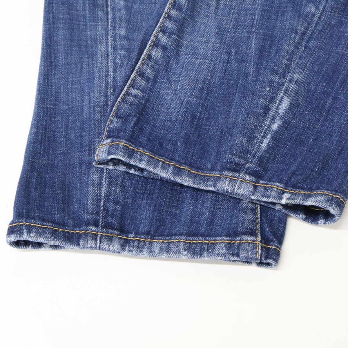 DSQUARED2　ディースクエアード　S74LB0873 MEDIUM WASH 4 TIDY BIKER JEANS ブルー ダメージ加工 ボタンフライデニムパンツ　46