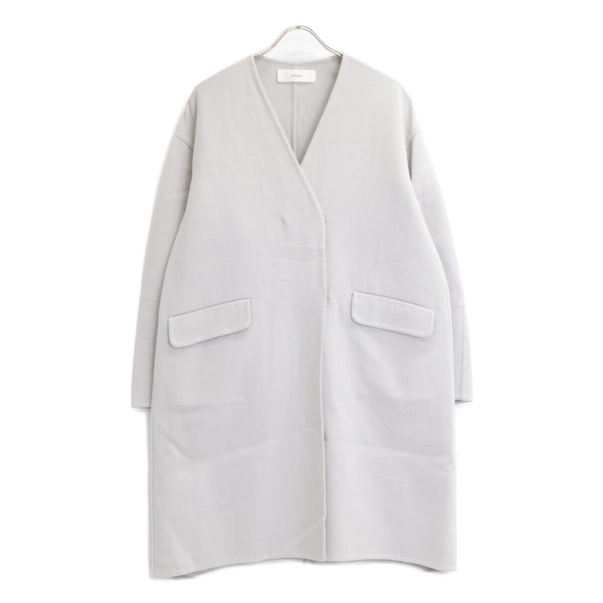 CYCLAS シクラス カシミヤノーカラージャケット CYCLAS シクラス 1-06-06-2045 ウール×カシミヤ フックボタン ロング