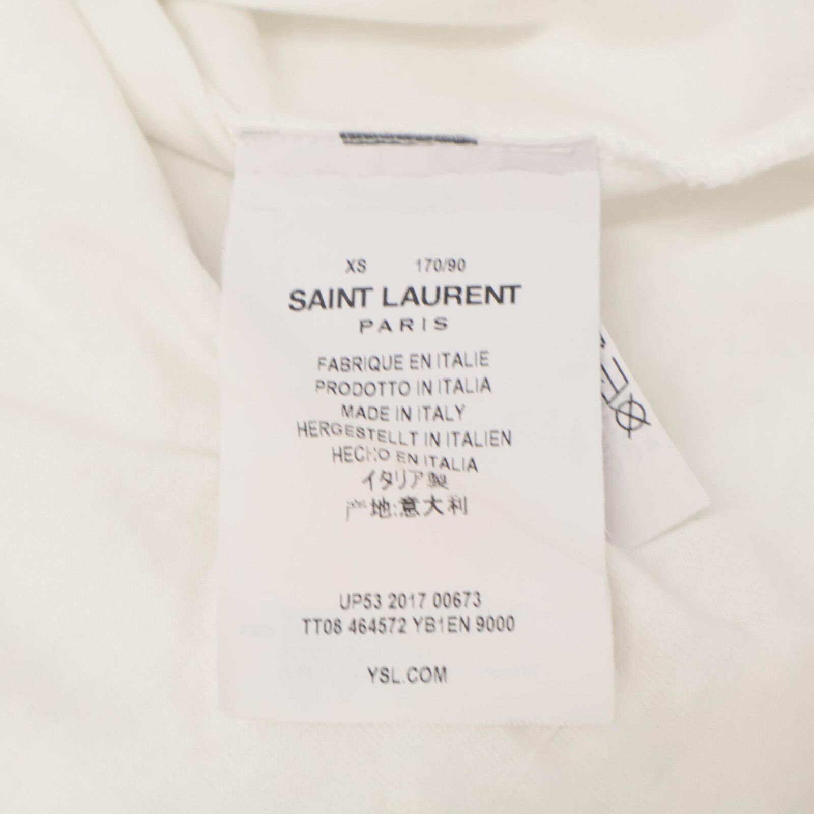 SAINT LAURENT PARIS サンローランパリ 17年 464572 ホワイト コットン 