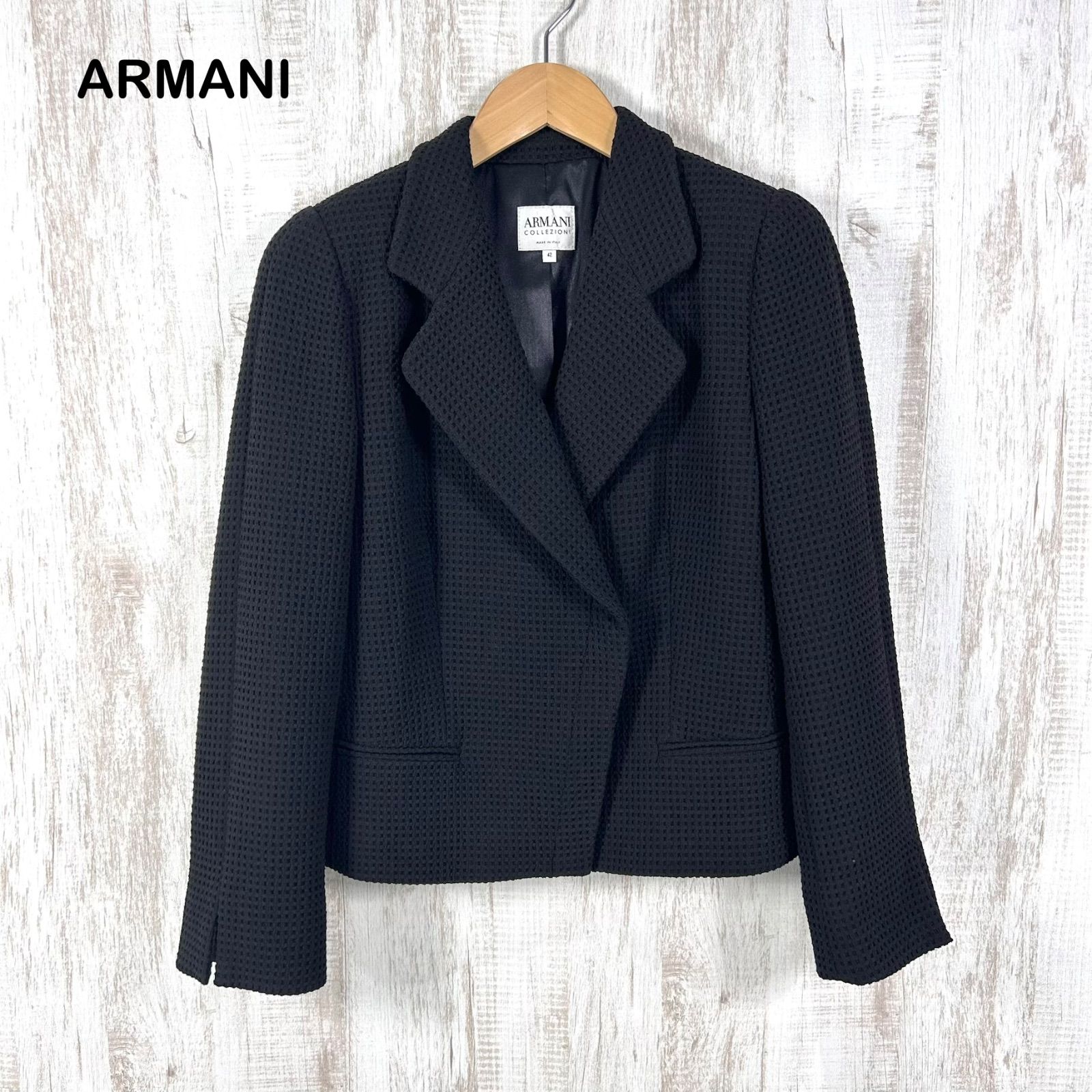美品 ARMANI COLLEZIONI アルマーニコレツォーニ ハニカム ワッフル