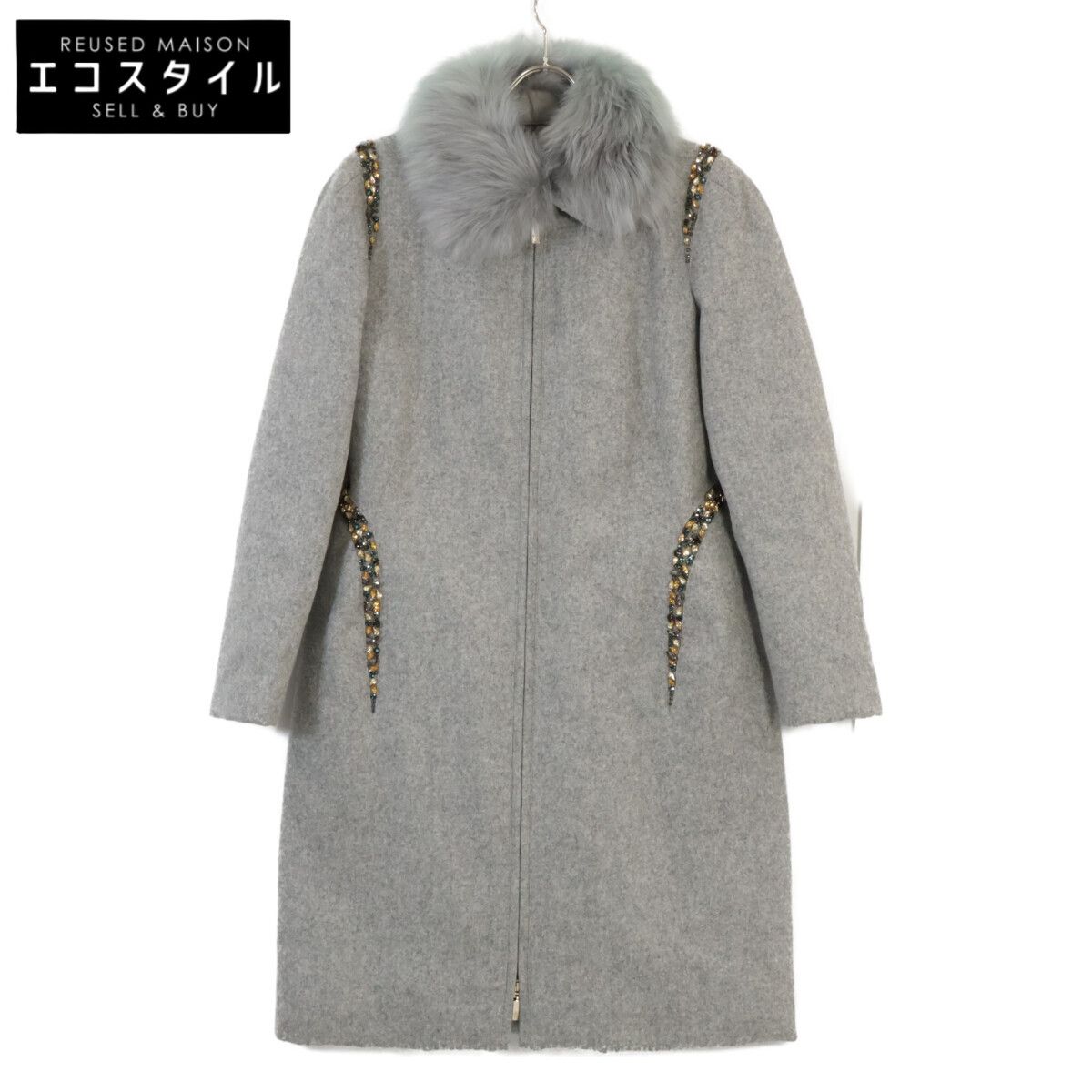 MONCLER　モンクレール　【×ERDEM】ELITA ビジュデザイン ファーカラーダウンロングコート　2