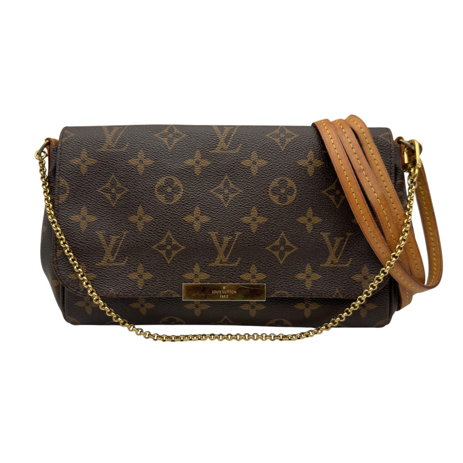 ルイ・ヴィトン LOUIS VUITTON フェイボリットMM M40718 ブラウン モノグラム/レザー レディース ショルダーバッグ