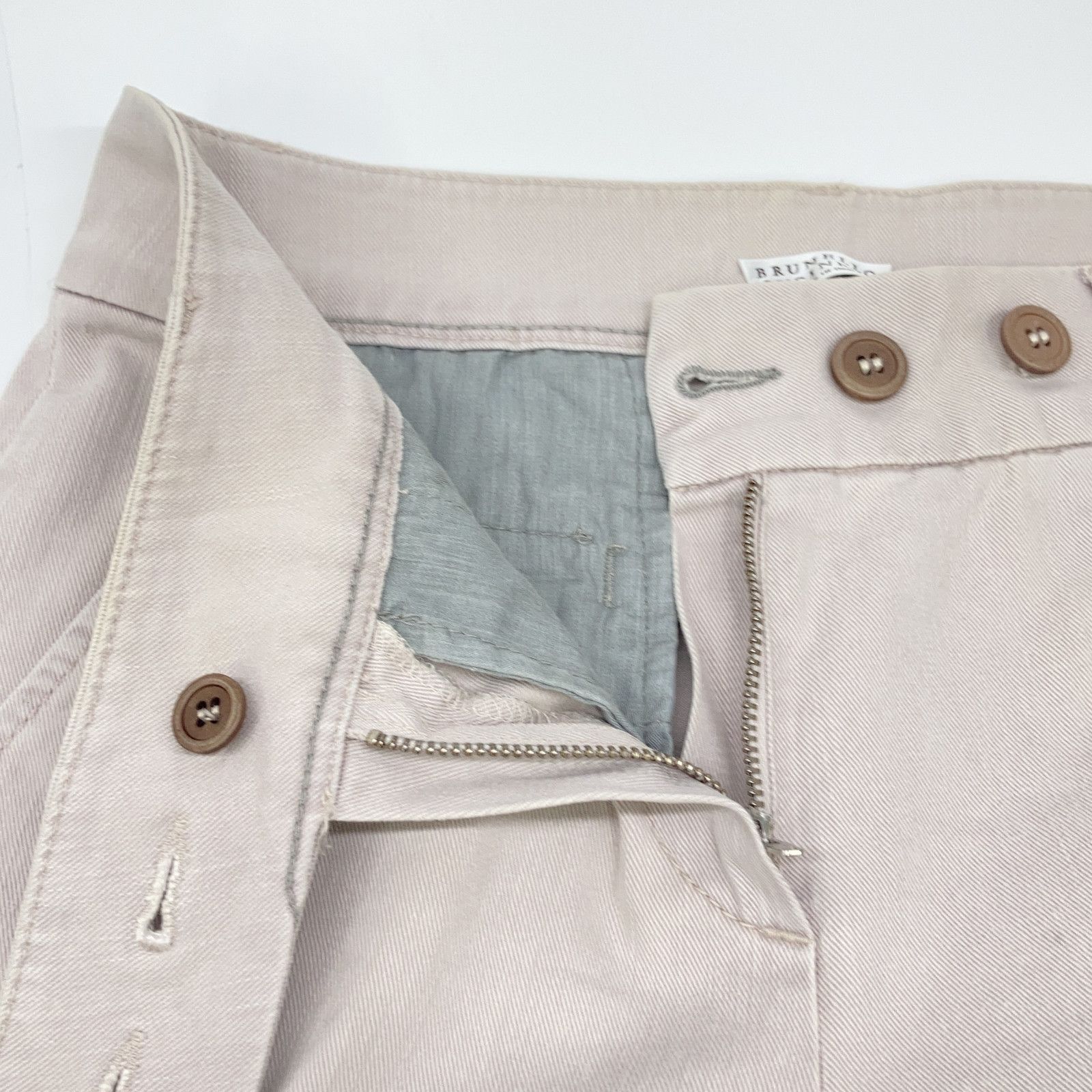 BRUNELLO CUCINELLI ブルネロクチネリ ライトグレーコットン パンツ 38