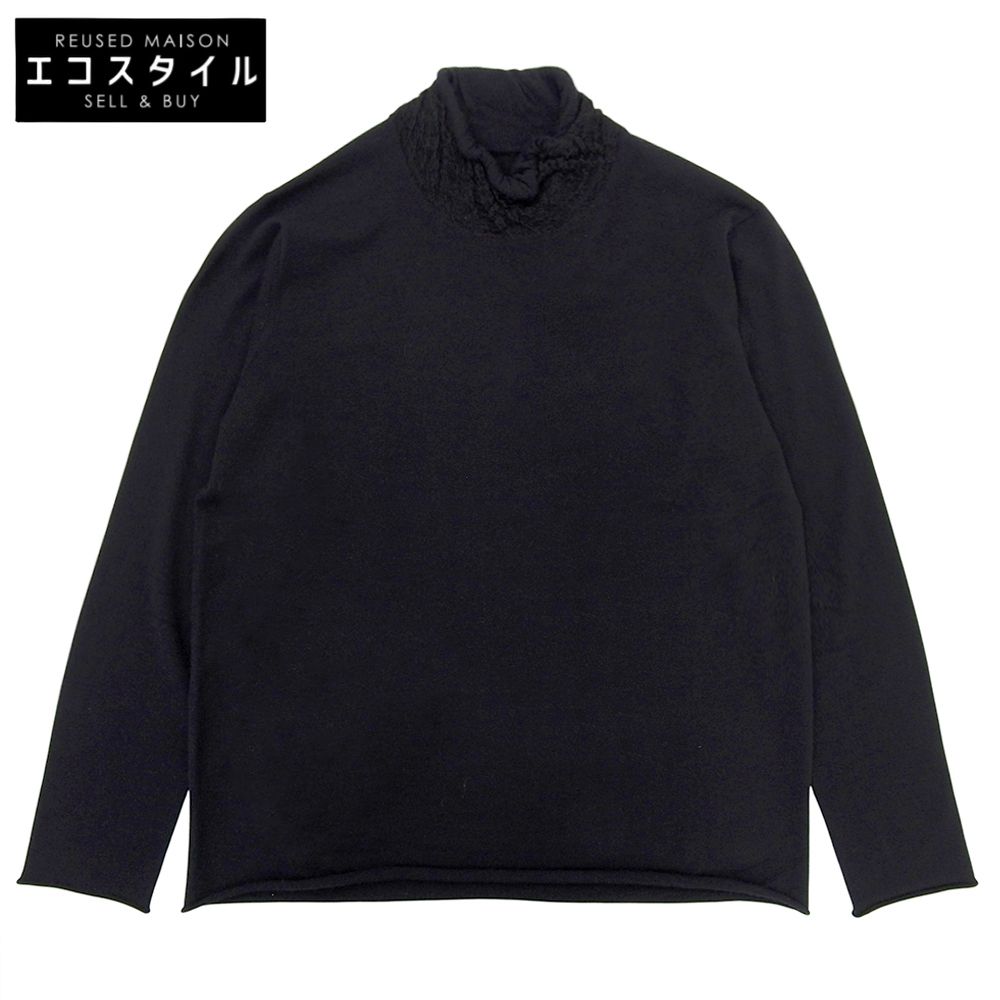 JURGEN LEHL　ヨーガンレール　ハイネック ニット カシミヤ×ウール×アルパカ トップス レディース ブラック M　M