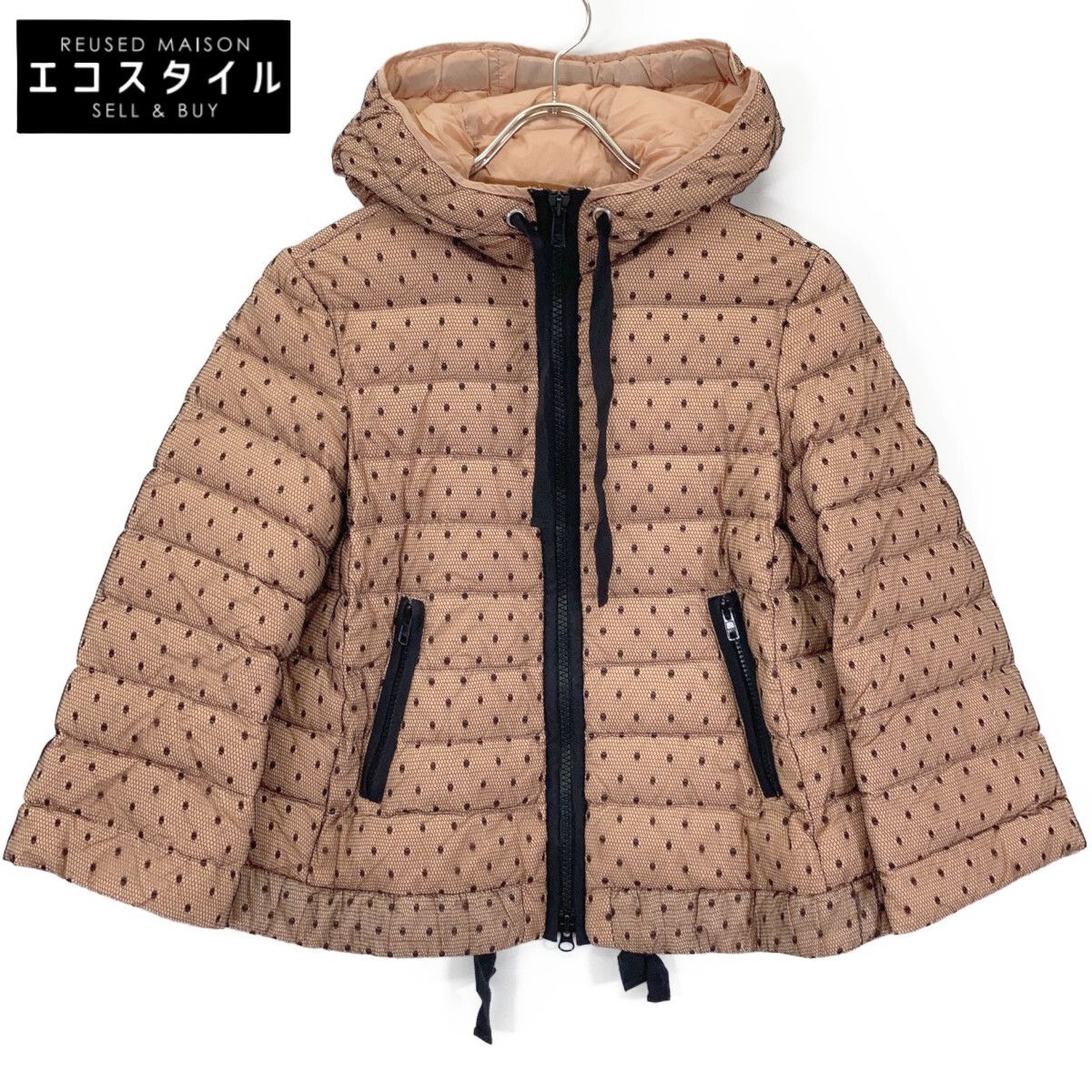 RED VALENTINO　レッドヴァレンチノ　ピンク ドットチュールレース ダウンジャケット　表記無し
