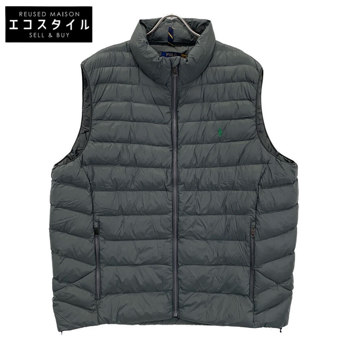 POLO RALPH LAUREN　ポロ ラルフローレン　グリーン 中綿 ロゴ ベスト　XXL