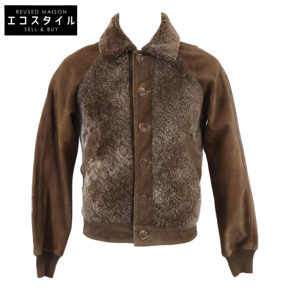 RRL　ダブルアールエル　美品 25SS MNRROTW16020158 シアリングパネルド ラフアウトスエードジャケット　XS