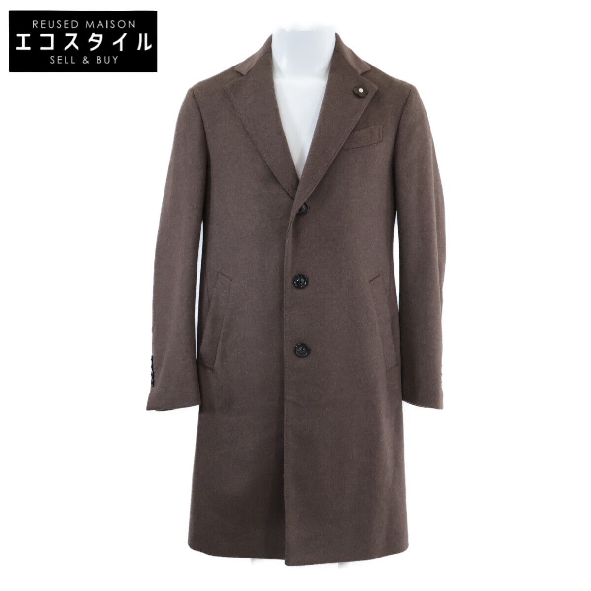 LARDINI　ラルディーニ　美品 JW23636AQ/IRC59632 3Bチェスターフィールドコート　46
