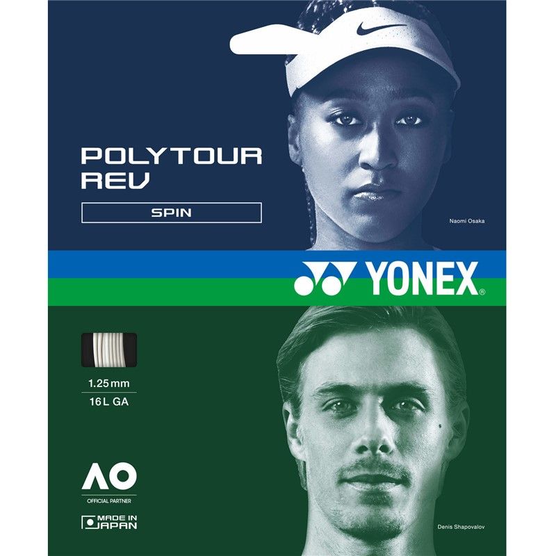 YONEX(ヨネックス) ポリツアーレブ 130 硬式テニス ストリングス 硬式テニスストリングス PTR130R2、(011)ホワイト