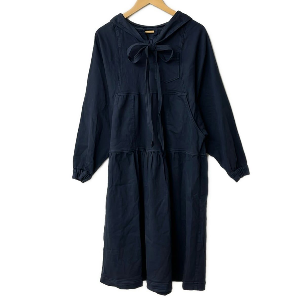 D-due H.P.FRANCE(デ・ドゥエ アッシュ・ペー・フランス) ワンピース サイズ36 S レディース美品 - ネイビー 長袖/ロング