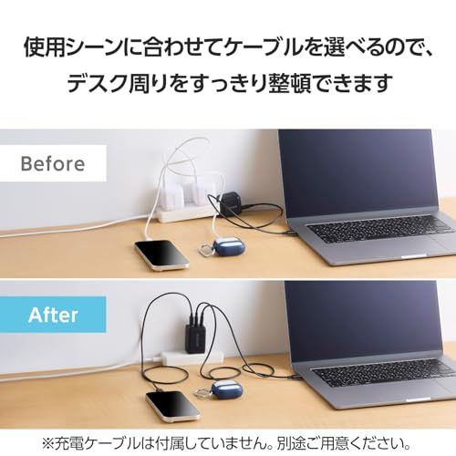エレコム 充電器 合計65W 3ポート Type-C USB-A USB PD対応 スイング式プラグ採用 ブラック EC-AC10367BKkoe 06e0956f｜その他