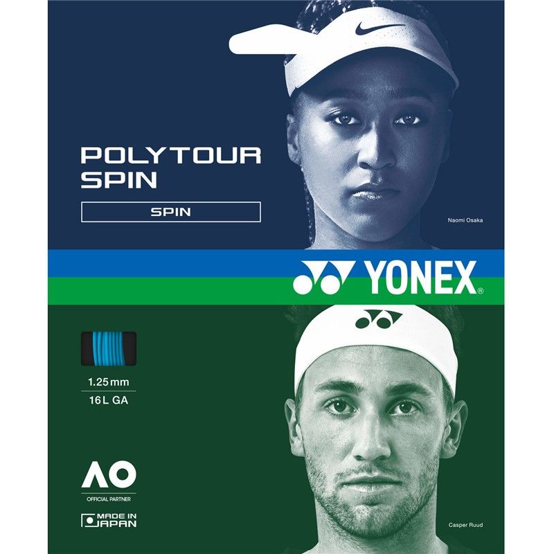 YONEX(ヨネックス) ポリツアースピン120 硬式テニス ストリングス 硬式テニスストリングス PTS120R2、(060)コバルトブルー