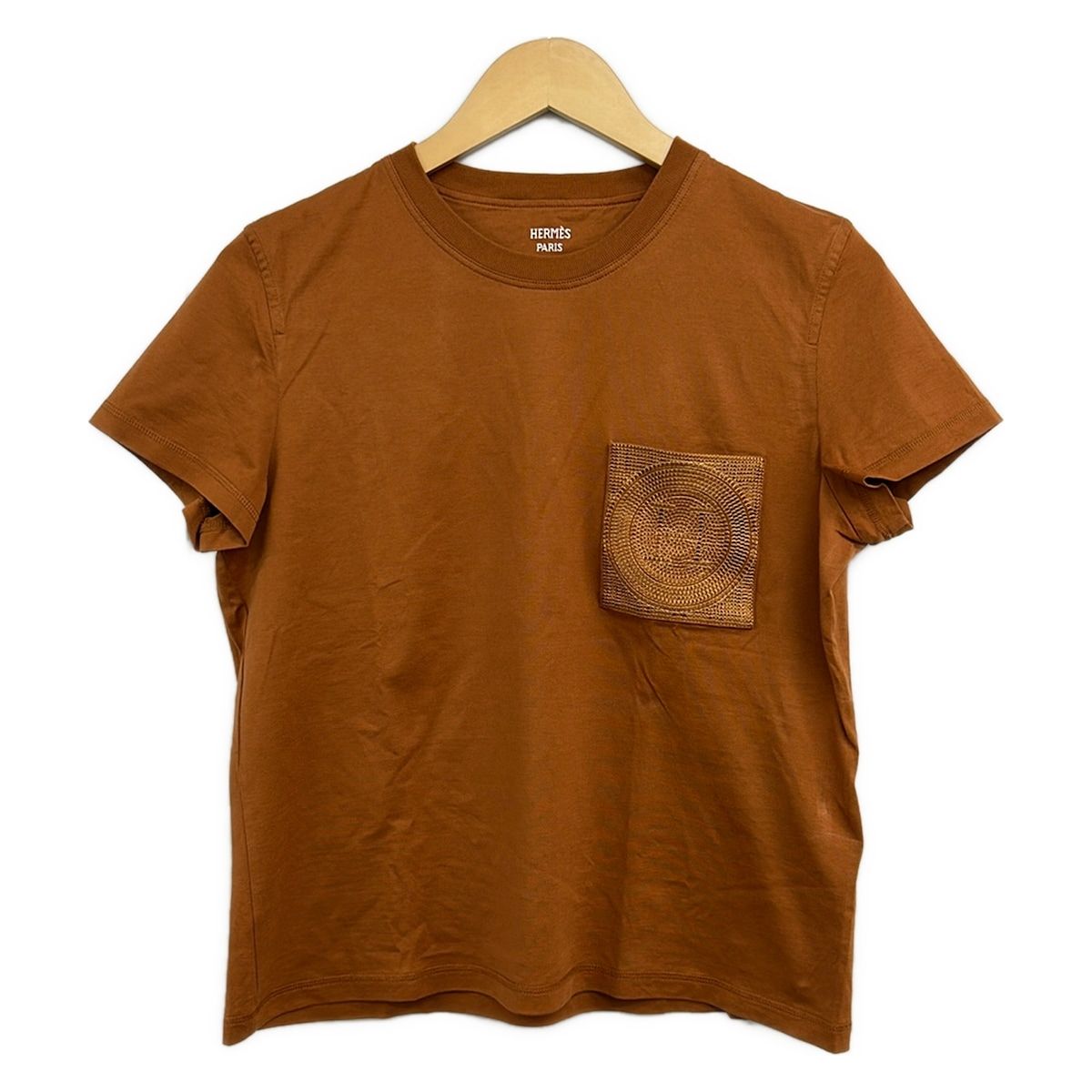 HERMES(エルメス) 半袖Tシャツ サイズ40 M レディース美品 - 4H4615DA ブラウン クルーネック/モザイク