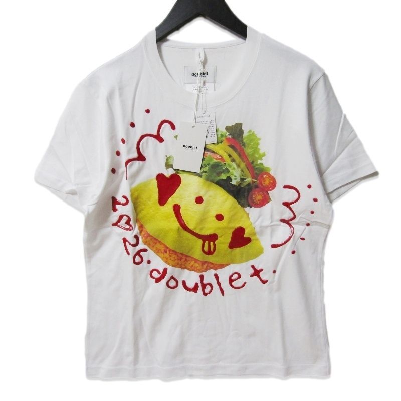 未使用 doublet ダブレット KETCHUP MESSAGE OMURICE T-SHIRT 26SS30CS426 半袖Ｔシャツ グラフィックプリント WHITE XL 27113776