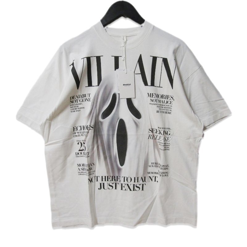 未使用 doublet ダブレット VILLAIN COVER PRINT T-SHIRT 25AW48CS411 半袖Ｔシャツ グラフィックプリント ホワイト 白 XL 27113783