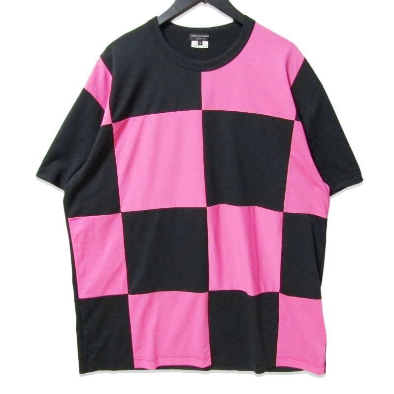 美品 COMME des GARCONS HOMME PLUS コムデギャルソンオムプリュス 半袖Tシャツ PO-T002 25SS ポリエステル ブラック/ピンク M 27113805