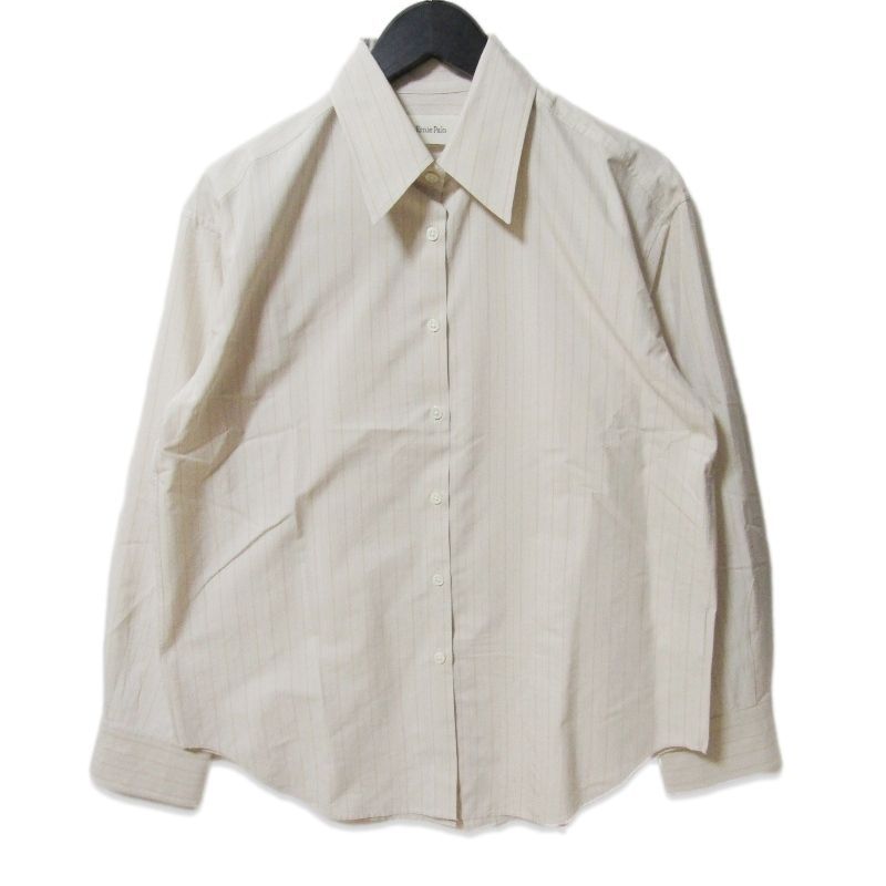 Ernie Palo アーニーパロ 長袖シャツ EP09FSH01 Silk Cotton Stripe Shirt レディース ストライプ シルク ベージュ 36 27113835