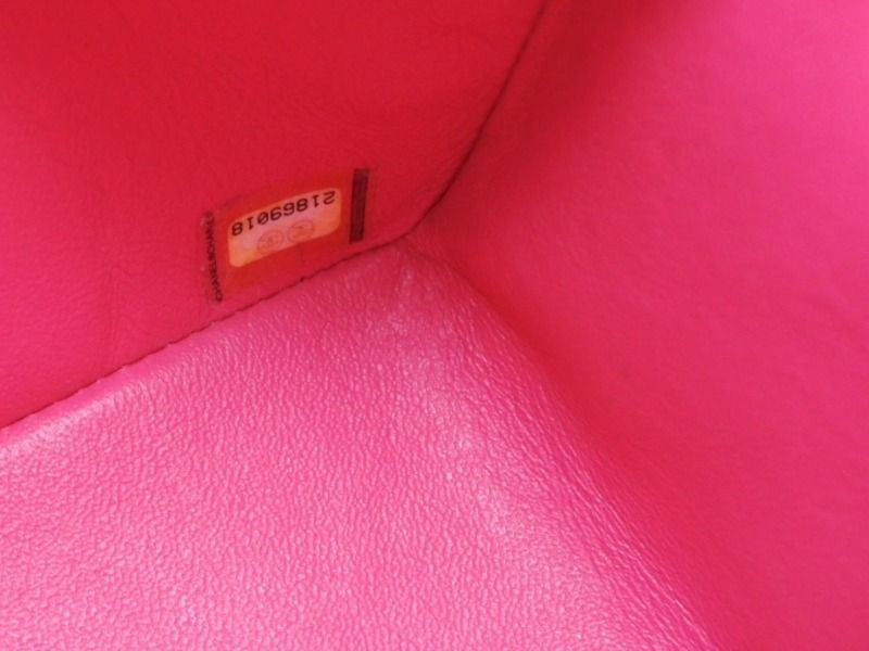 CHANEL シャネル デカマトラッセ30 Wフラップ Wチェーンショルダーバッグ 21番台 ココマーク ラムスキン ピンク ゴールド金具 美品 中古 4b012368