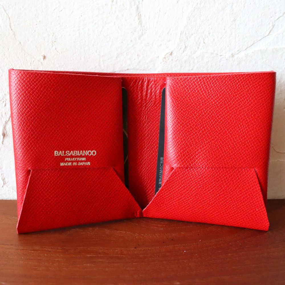 NOBLESSA Red ミニウォレット ハンドメイド 本革 nwr9161