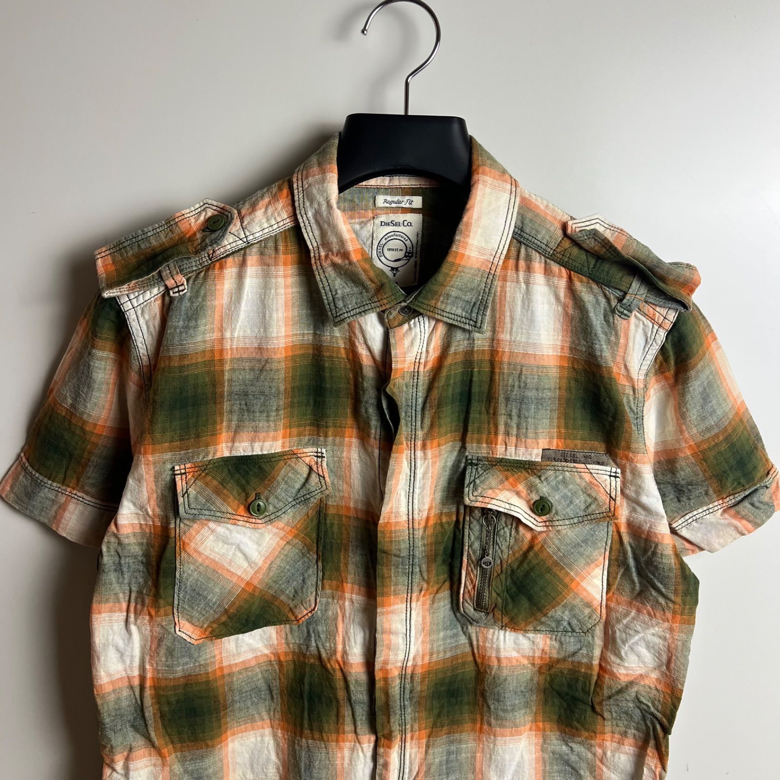 DIESEL y2k archive ombre plaid shirts M ディーゼル オンブレ 
