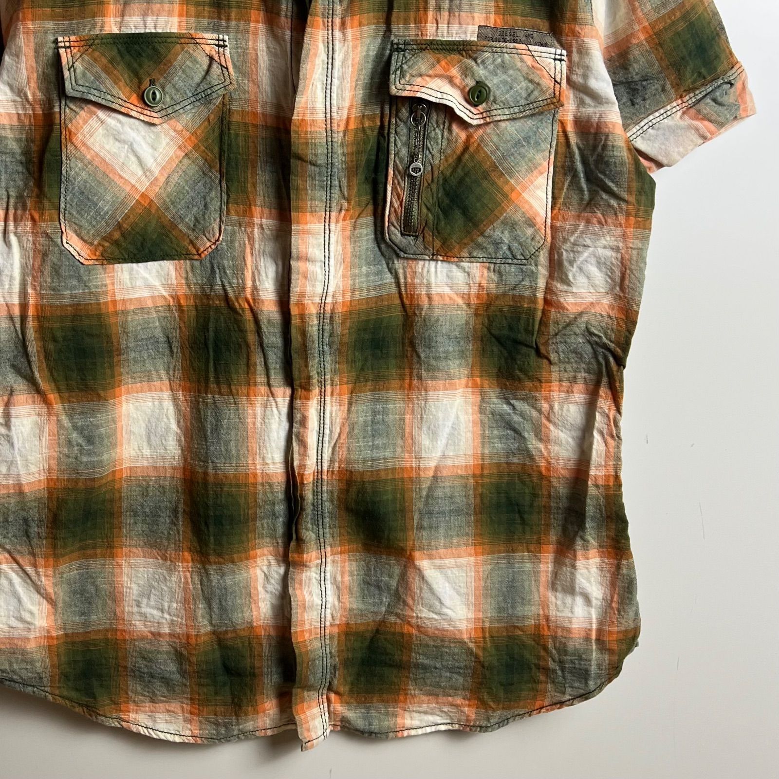 DIESEL y2k archive ombre plaid shirts M ディーゼル オンブレ 