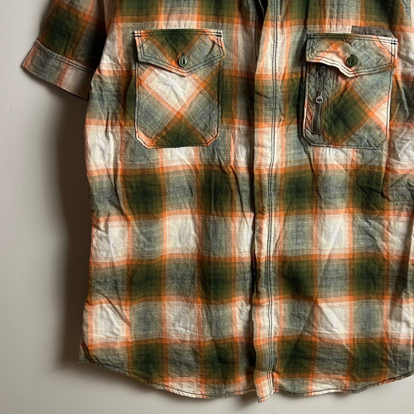 DIESEL y2k archive ombre plaid shirts M ディーゼル オンブレ 