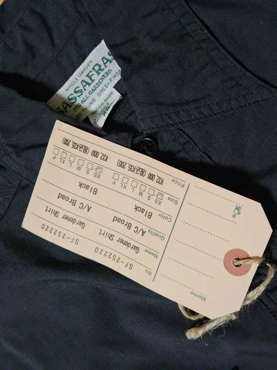 (靴/未使用)ササフラス ガーデナーズ シャツ ブラック