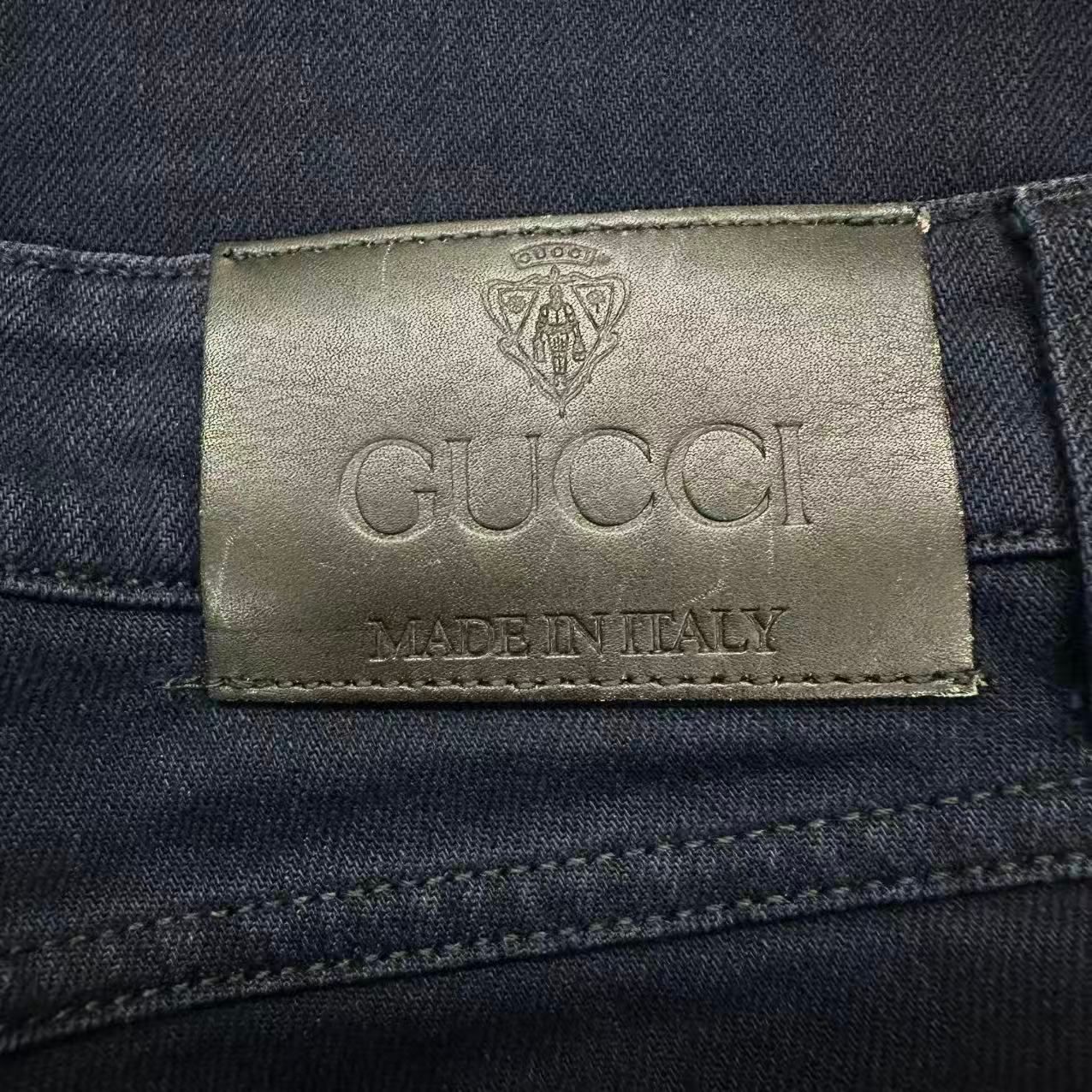 極美品 GUCCI グッチ ブーツカットデニムパンツ ネイビー サイズ38