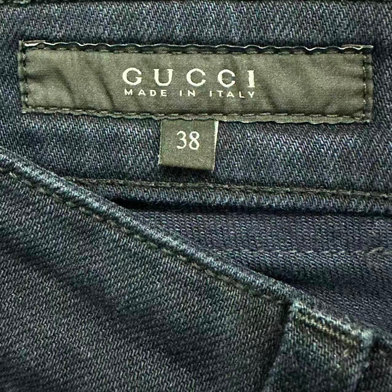極美品 GUCCI グッチ ブーツカットデニムパンツ ネイビー サイズ38