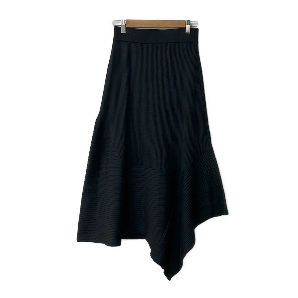 ENFOLD(エンフォルド) ロングスカート サイズ38 M レディース美品 - 黒 マキシ丈/ニット/ウエストゴム/プリーツ