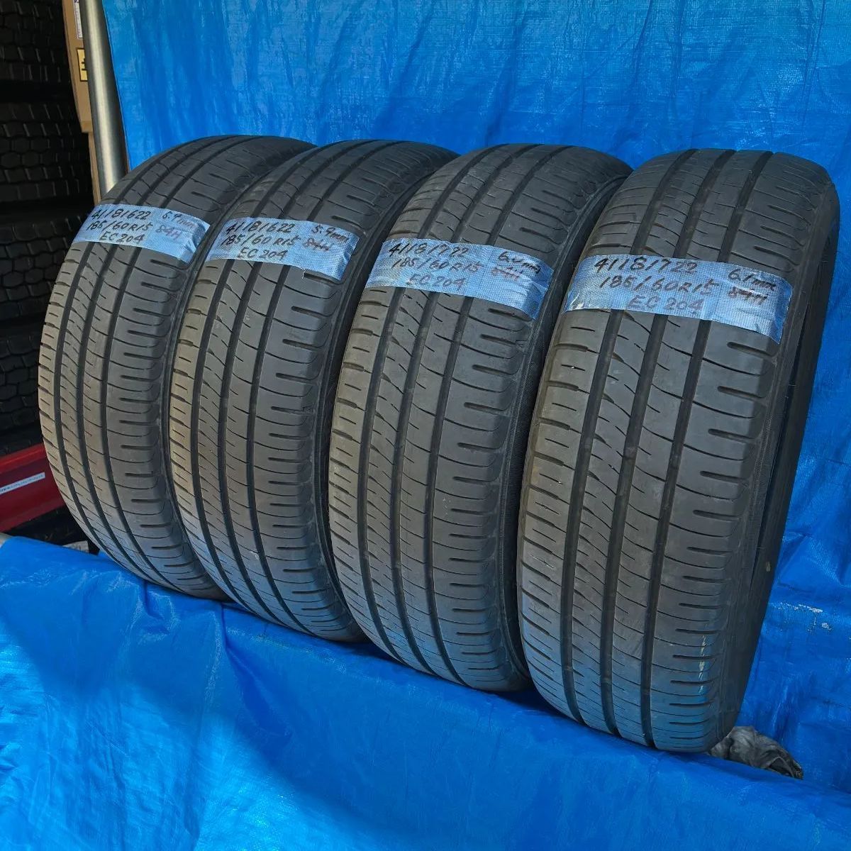 4118) 185/60R15 84H DUNLOP ENASAVE EC204 2022年製 4本 中古品 