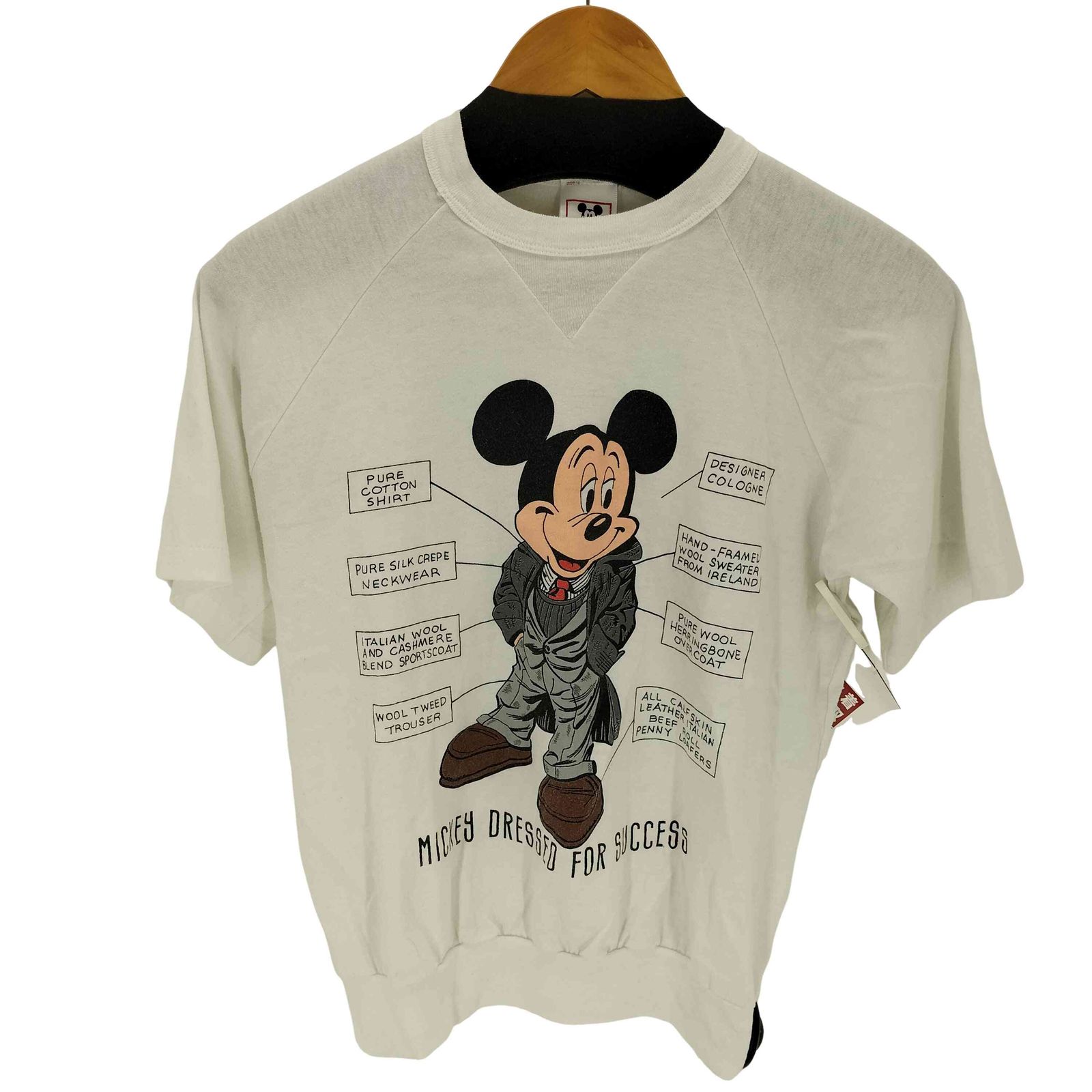 ユーズドフルギ USED古着 80S USA製 DRESSED FOR SUCCESS 前V ラグラン リブ付きTシャツ レディース M