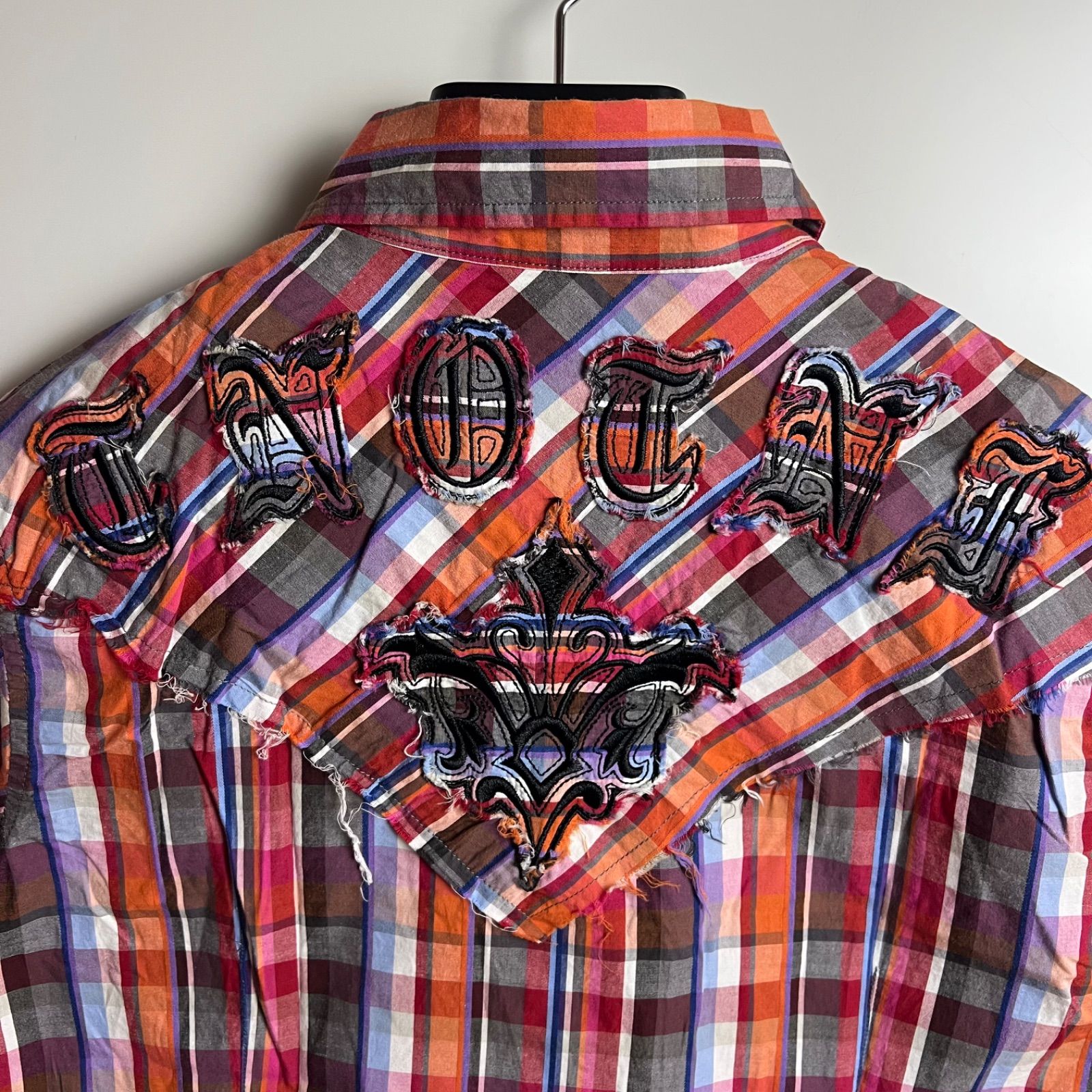 291295=homme 00s フラワー ストライプ ウエスタンシャツ Y2K 291295 HOMME 00s y2k archive patch Western shirts 2 291295オム